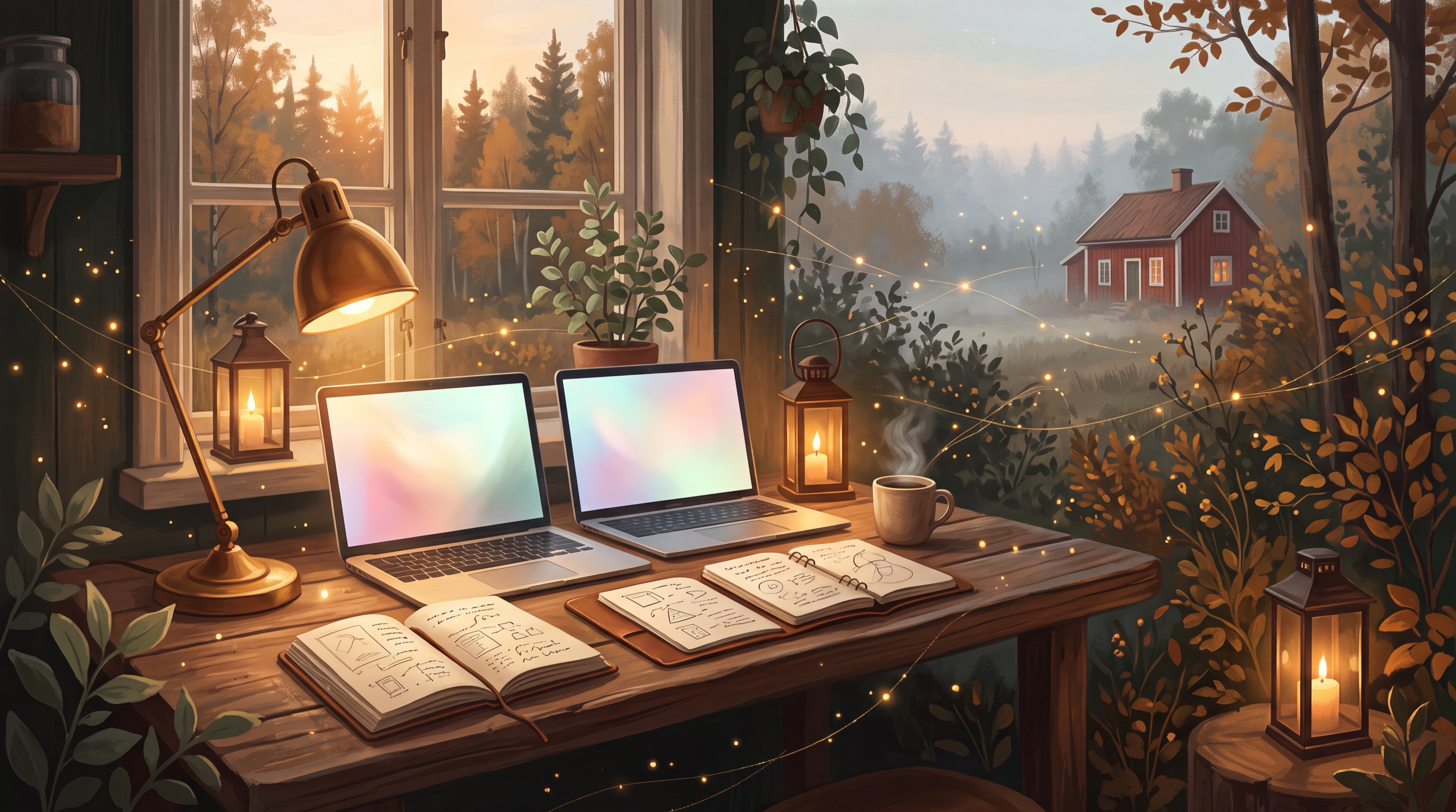 Två terminalfönster sida vid sida på en skärm i skymning, symboliserar jämförelsen mellan Claude Code och OpenAI Codex