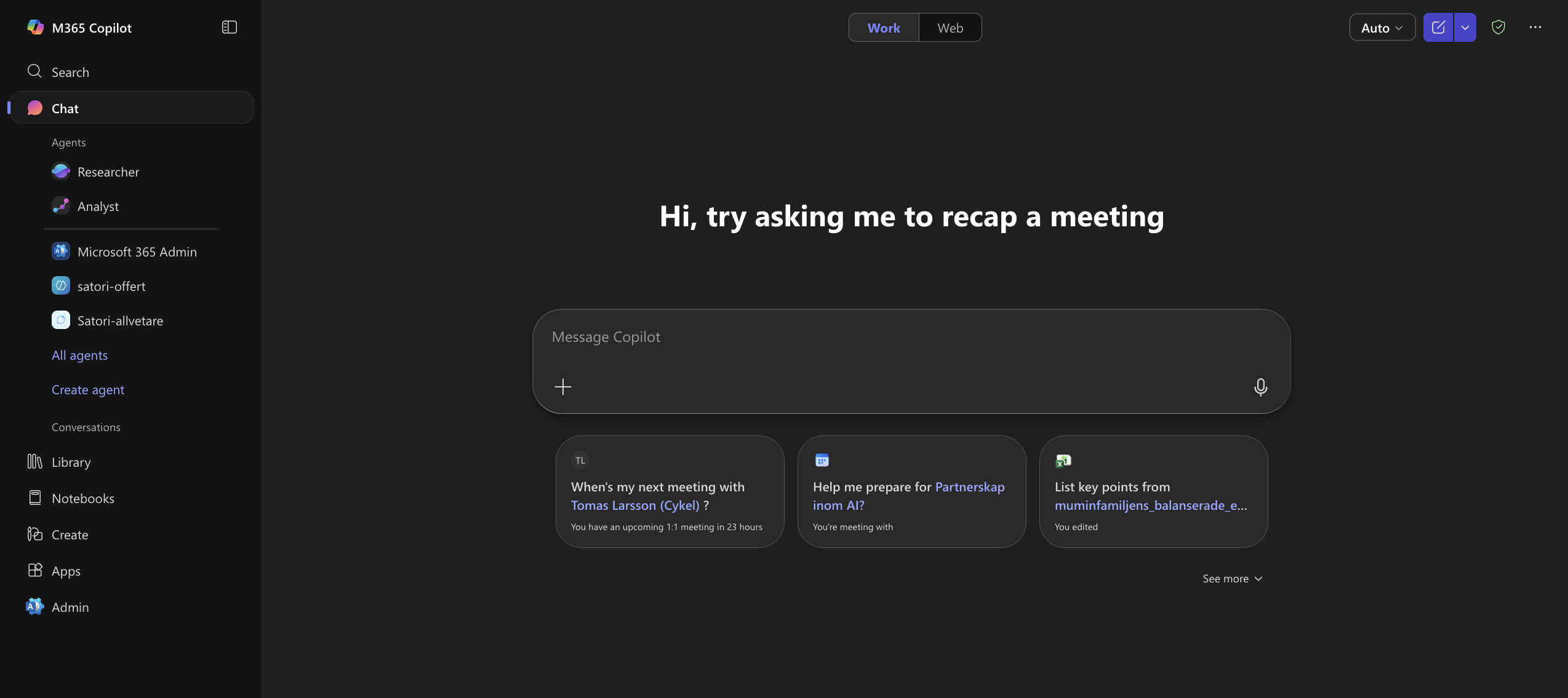 Microsoft 365 Copilot startsida